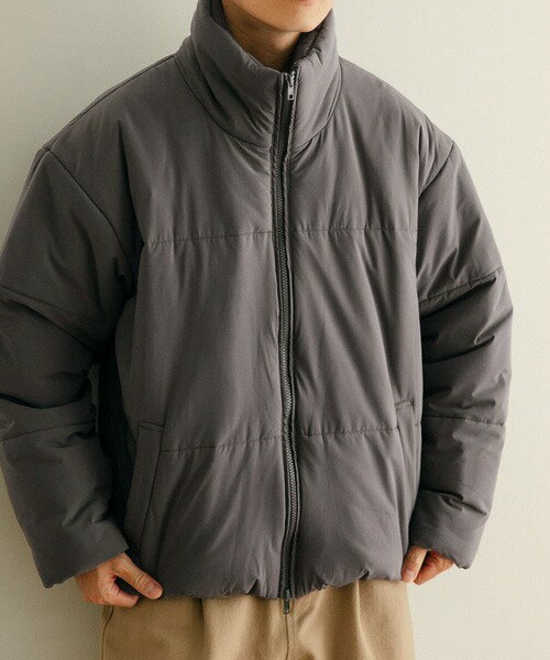 綿の服ですダウン スタンドカラー 中綿ブルゾン メンズ