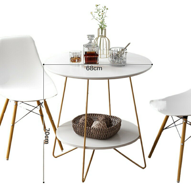 モダンでシンプルなコーヒーハウスのリビングルームのテーブル二層ミニラウンドテーブルクリエイティブ..