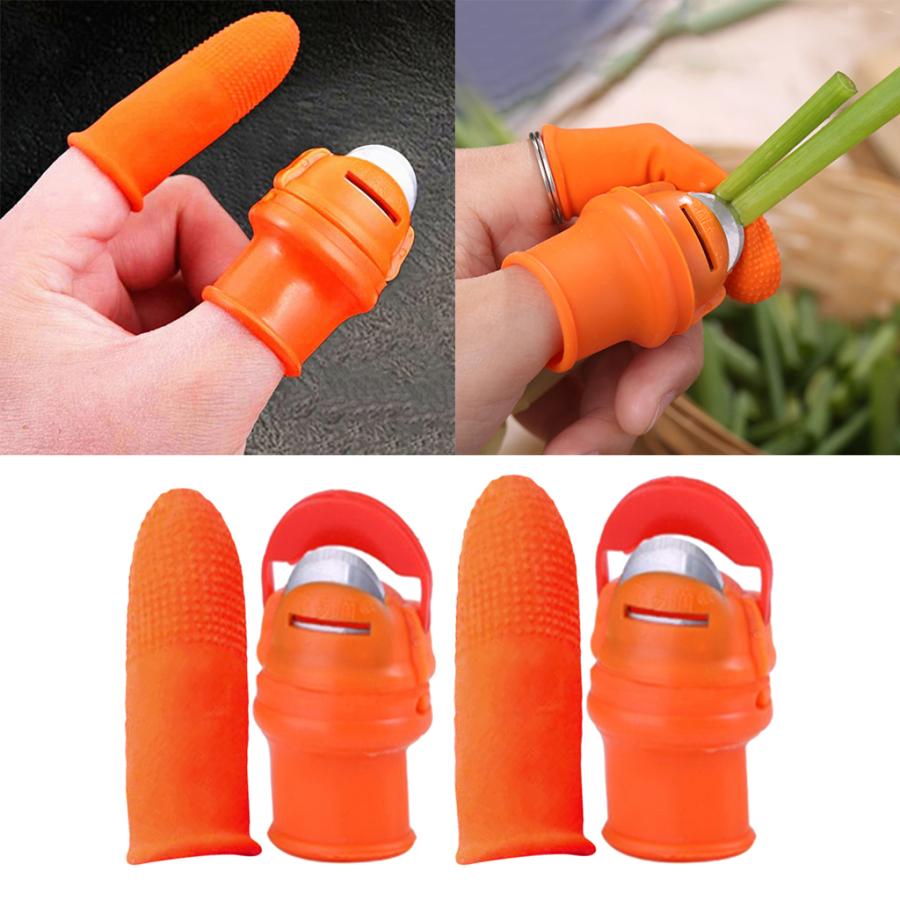 2xシリコン親指ナイフ指カバー植物野菜カッターナイフ用収穫