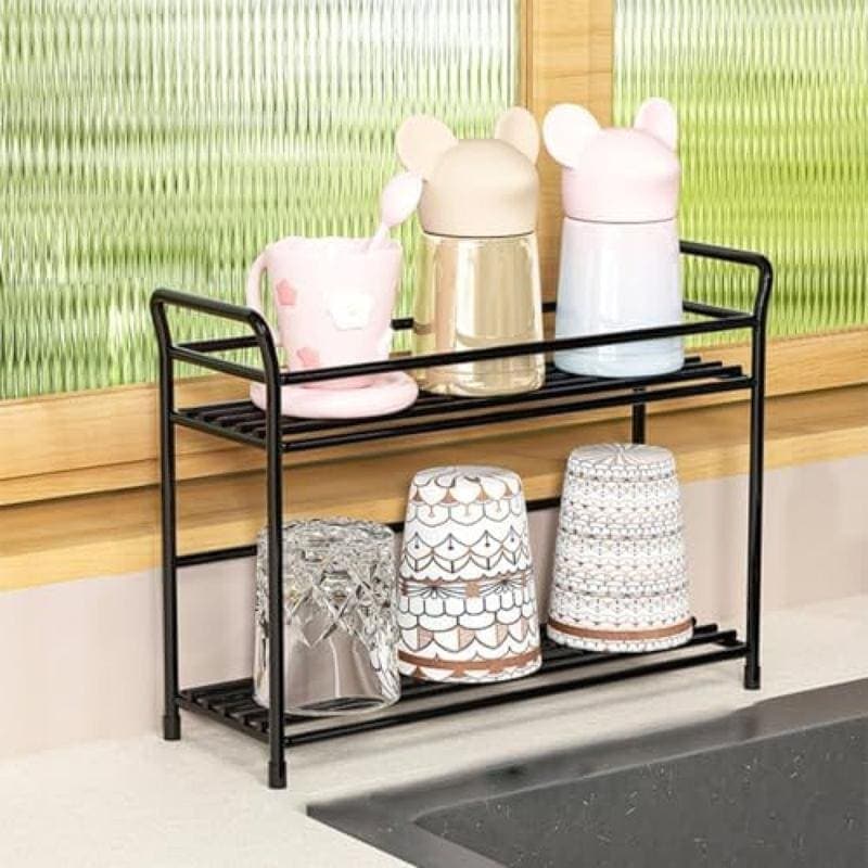 キッチンラック 調味料ラック 2段 スパイスラック 調味料棚 省スペース 多機能キッチン収納ラック 調味..