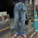 ワイドパンツ デニム ハイウエスト レディース ジーンズ デニムパンツ 春夏 きれいめパンツ 美脚 脚長効果 着痩せ おしゃれデニムパンツ