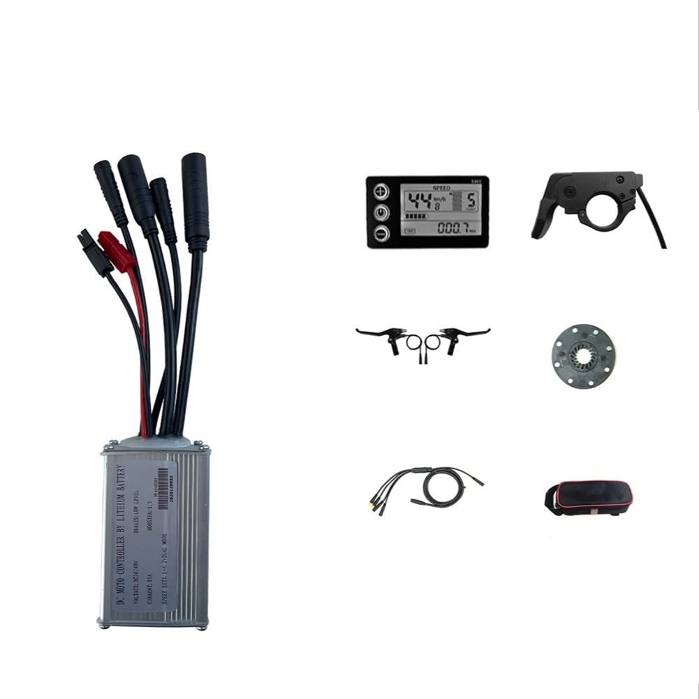 15A 電動自転車コントローラー キット 15A 正弦波 方形波コントローラー 36/48V 250W 電動スクーター用 S866 LCD ディスプレイ パネル付き自転車コントローラー 電動自転車アクセサリー