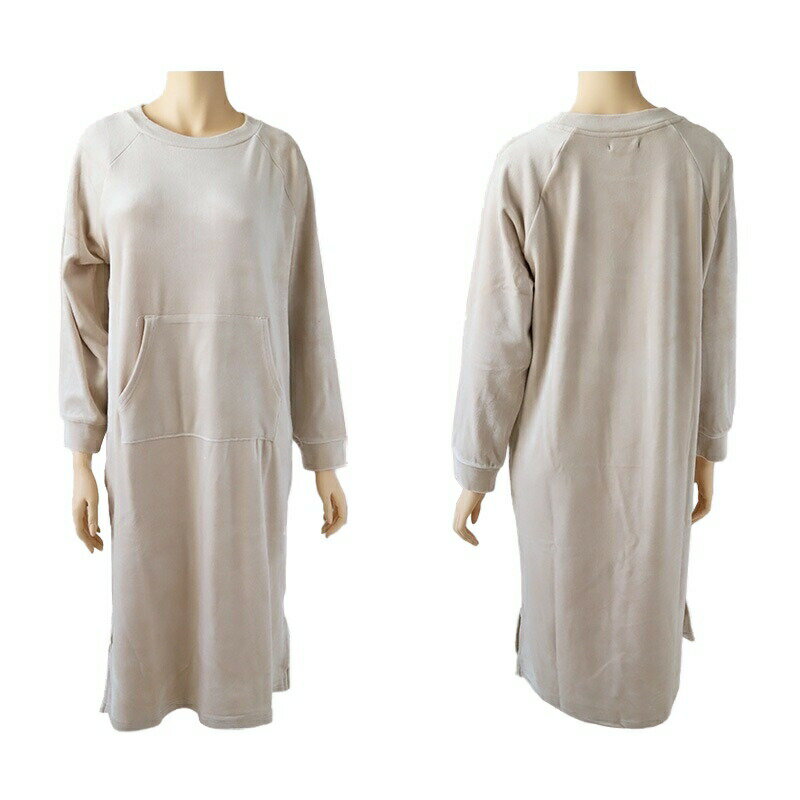 ルームワンピース レディース 秋 冬 パジャマ 薄手 起毛 伸縮性 ルームウエア M L ベロア のびのび 部屋着 くすみ シャギー 女性 婦人 やわらかい 長...