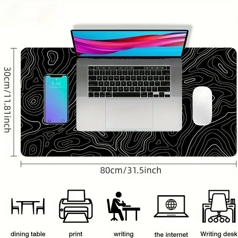 大型マウスデスクパッドゲーミングマウスパッドノンスリップマウスパッド3mmマウスパッドグラフィックラインパターンオフィスゲームラップトップマウスパッドユニセックス