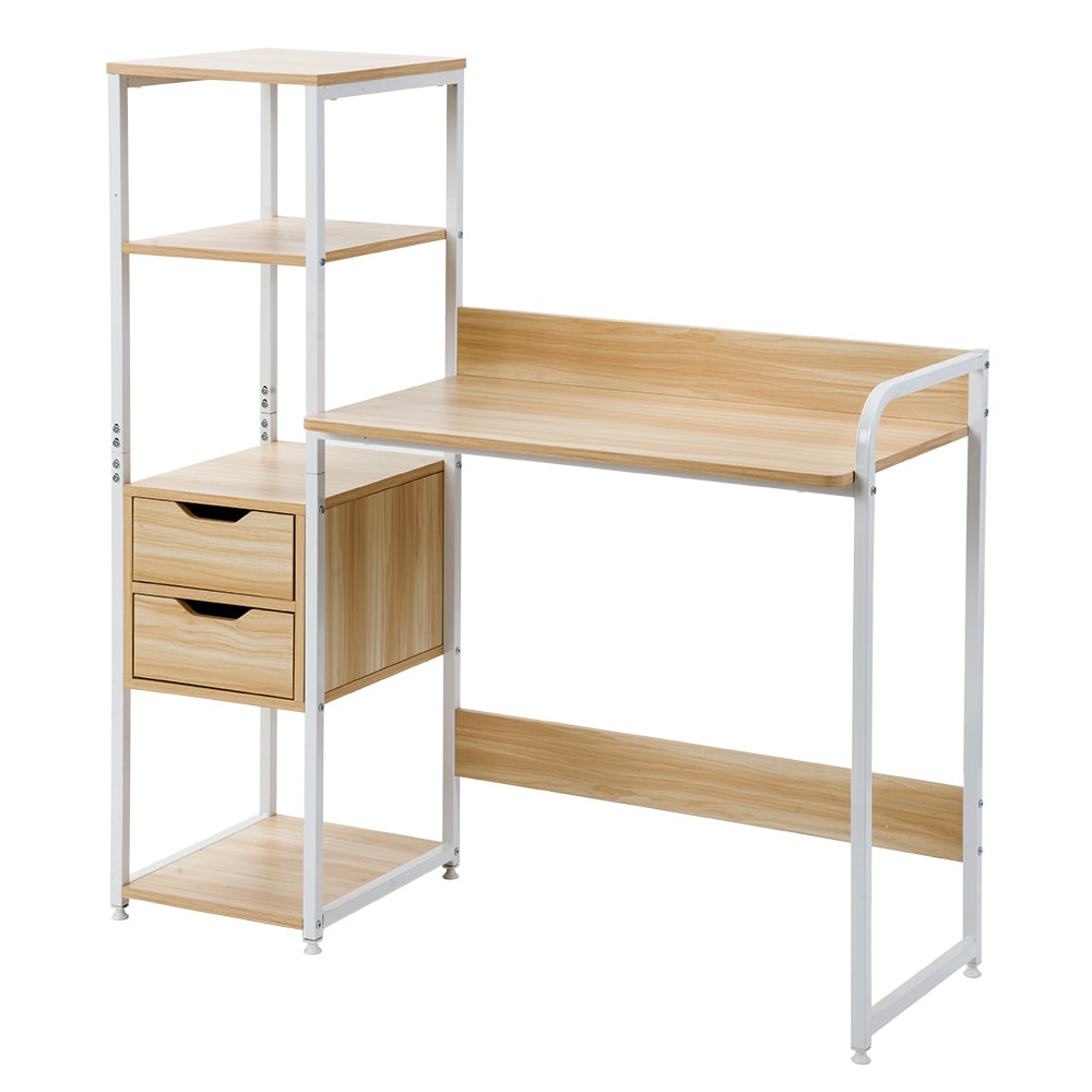 パソコンデスク 引き出し付き　3段シェルフ付 パソコンデスク 木製 ミシン台