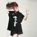 中華風 ロングブラウス 体型カバー チュニック ゆる レディース 民族風 Tシャツ トップス ブラウス