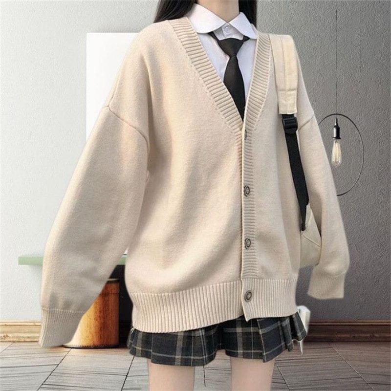 コスプレカーディガンセーター高校生中学生スクールセーター学生 ベーシックニット カシミヤタッチ ベーシ