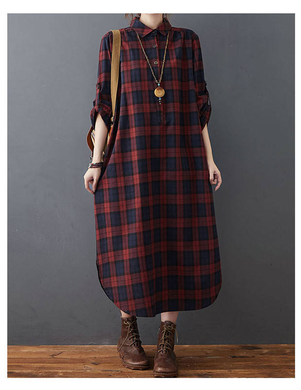 シャツワンピース チェック レディース チェックロングシャツ ワンピース 秋冬 長袖 マキシ丈 ネルシャツ 大きいサイズ ゆったり 着痩せ ロングカーディガン ...
