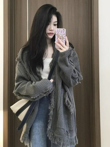 ニットカーデ セータージャケット カーディガン 厚手い フリンジ長袖カーディガンシャツ トップス ブラウス 秋服 百掛け 保温 韓国ファンションカーディガン レデ ニットカーデ セータージャケット カーディガン 厚手い フリンジ長袖カーディガンシャツ トップス ブラウス 秋服 百掛け 保温 韓国ファンションカーディガン レデ