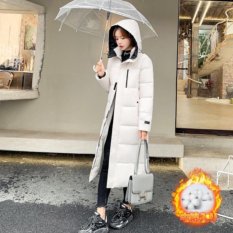 大人気 上品 ダウンコート レディース 中綿コート 中綿入り ロング丈 フード付き ジップアップ 冬服 着痩せ 暖かい 防風 防寒 ジャケット 保温 キルティングダウン