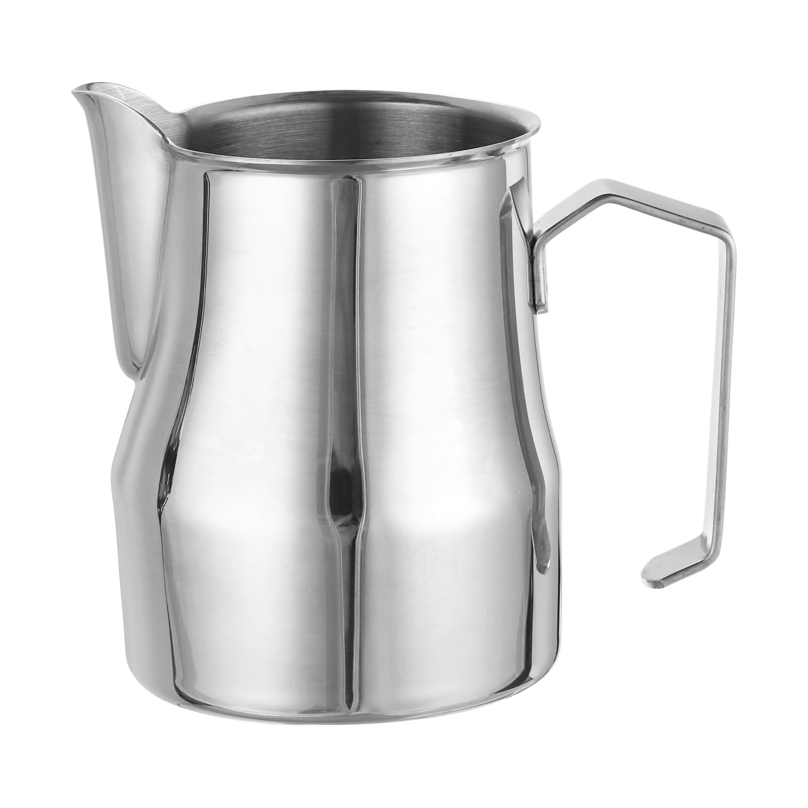 T 牛乳泡立てピッチャー 15オンス/450mlのステンレス製コーヒーカップマグ牛乳泡立てピッチャージャグ ホームカフェバーレストランホテル用 シルバー