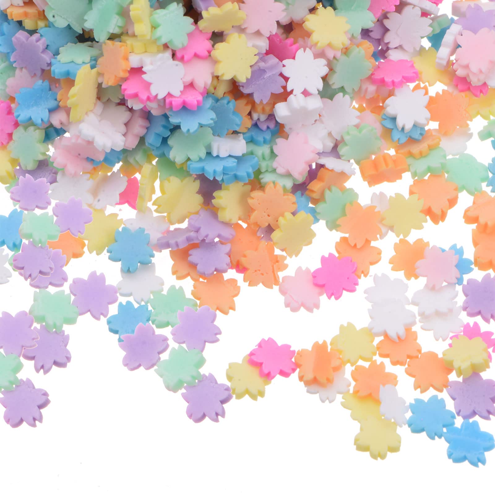 T 模造デイジー スライス ポリマースライス 5 mm 柔らかい 粘土スライス 100g レジンスライス用品 アート DIY クラフト 電話ケース プロジェクト 装飾用 カラフル
