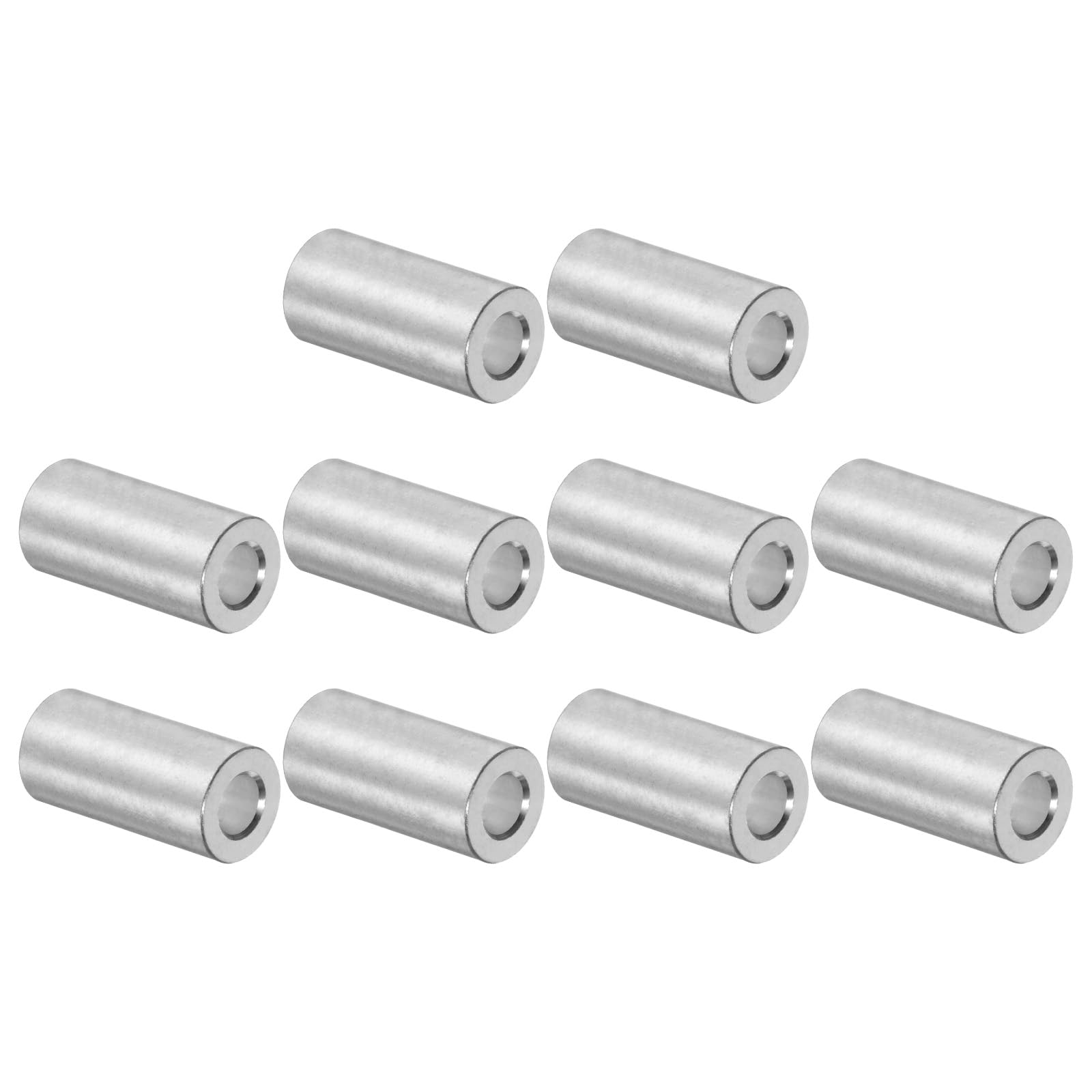 10個 アルミスペーサー 内径5mm 外径10mm 長さ25mm M5ネジ ボルト およびロッド用の丸型スペーサー