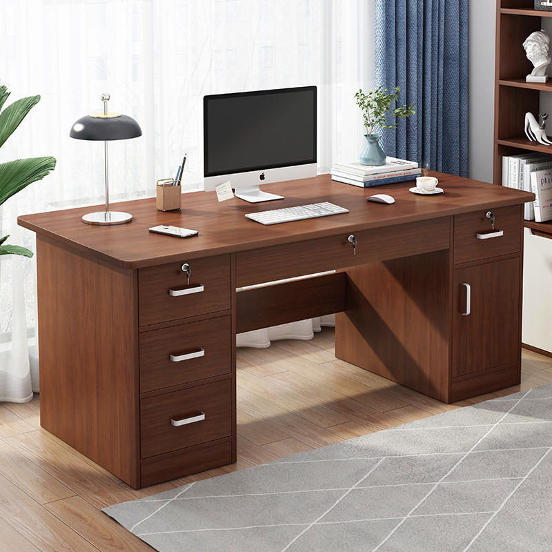 ロック付きオフィス机と椅子パソコン机家庭用シンプル引き出し付きデスク式一人用オフィスデスク組み合..