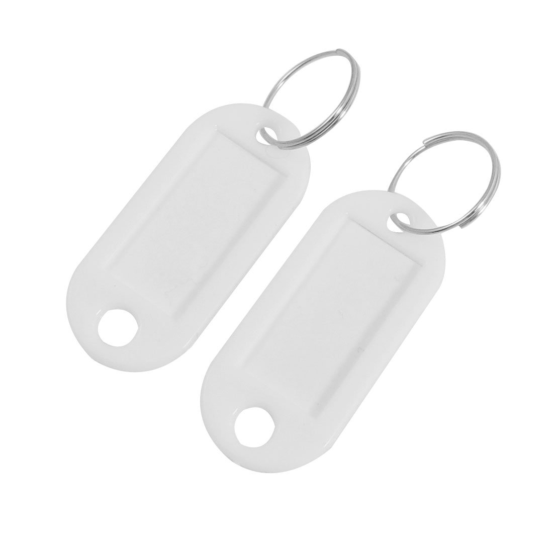 T ラベルキータグ キーラベル 20個 スプリットリング キーチェーン ホワイト