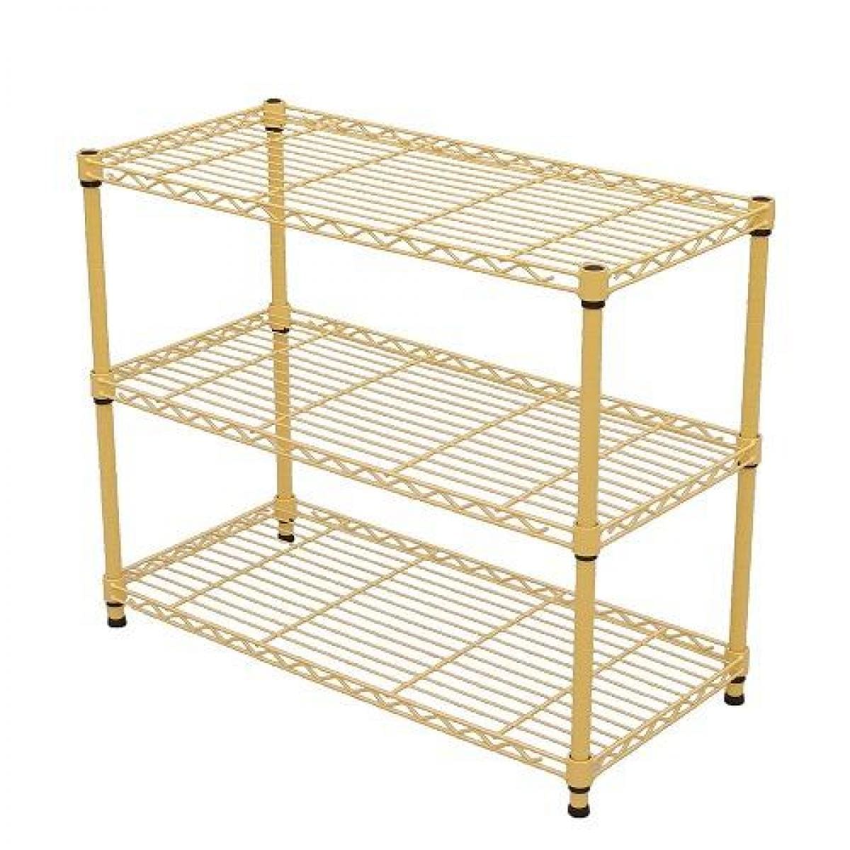 エイ・アイ・エス メタルラック 本体 イエロー 幅75x奥行35x高さ61.8cmΦスチールラック 3段 棚 ラック お客様組立