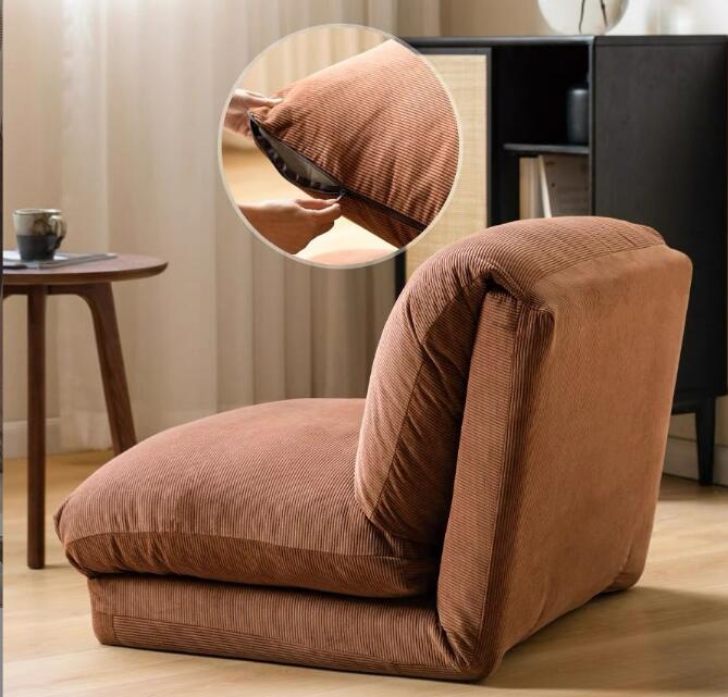リクライニング コンパクト 椅子 一人暮らし かわいい 人気 ソファー クッション リビング折り畳み　座椅子ベッド両用リクライニングチェアバルコニー折りたたみ椅子