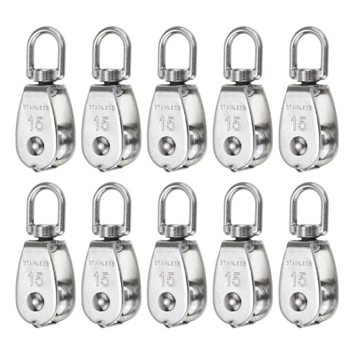 T10個セット M15 シングルプーリーブロック 304ステンレススチール製 ハンギングワイヤー牽引ホイール リフティングクレーンスイベルフック ロープケーブルプーリーローラー T10個セット M15 シングルプーリーブロック 304ステンレススチール製 ハンギングワイヤー牽引ホイール リフティングクレーンスイベルフック ロープケーブルプーリーローラー