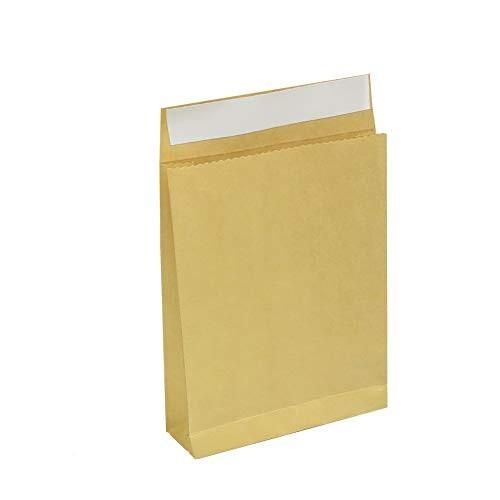 宅配紙袋 中 無地 50枚 Mサイズ クラフト120g未晒 茶色配送用紙袋 簡単に梱包が出来る幅広マチの