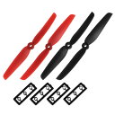 T RCプロペラ6030 152mmx76mm CW CCW 2-ベーン クアッドコプターヘキサコプターマルチローター用 アダプターリング付き ブラック、レッド 2ペア