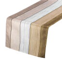 T テーブルランナー 275cm x 33cm レトロコットンリネンテーブルランナー ライトブラウン グレー