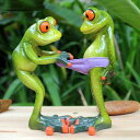 面白い樹脂カエルの装飾.3Dクリエイティブクラフト動物カエル置物愛らしい会社のデスクのおもちゃカエルのギフト机の装飾に最適(3)