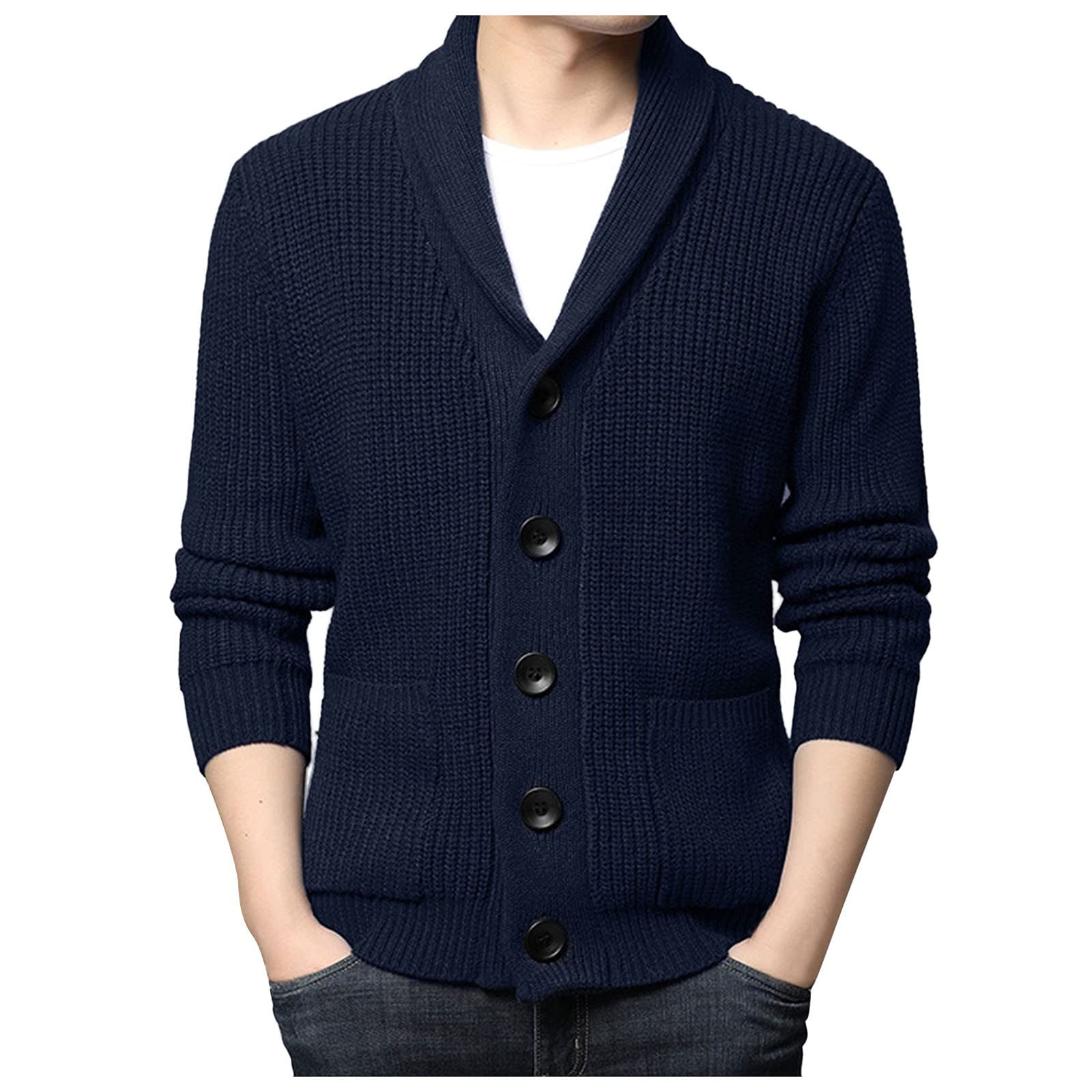 カーディガン メンズ 冬服 セーター ニット vネック 長袖 秋冬服 ボタン 無地 ゆったり 暖かい シンプル 軽量 ニットコート 秋服 カジュアル 人気 おしゃれ 大きいサイズ 防寒 ケーブル ニットカーディガン ショール ビジネス