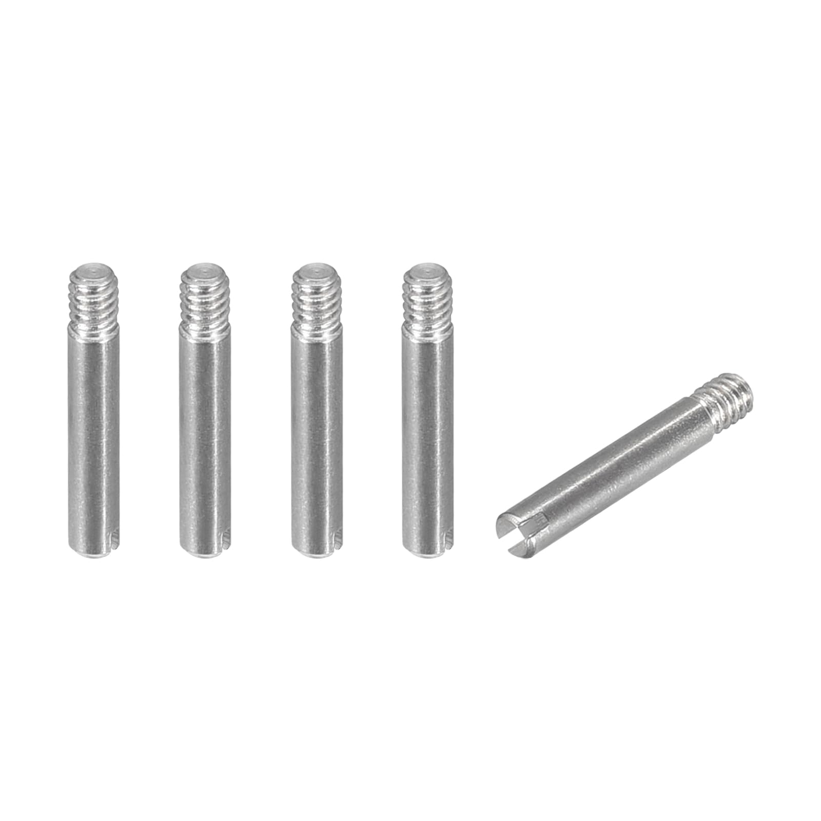 T5個セット M2 x 12mm スロット付き円柱ピン 304ステンレス製 ダウエルピン 家具キャビネット用外部ねじ位置決めピン