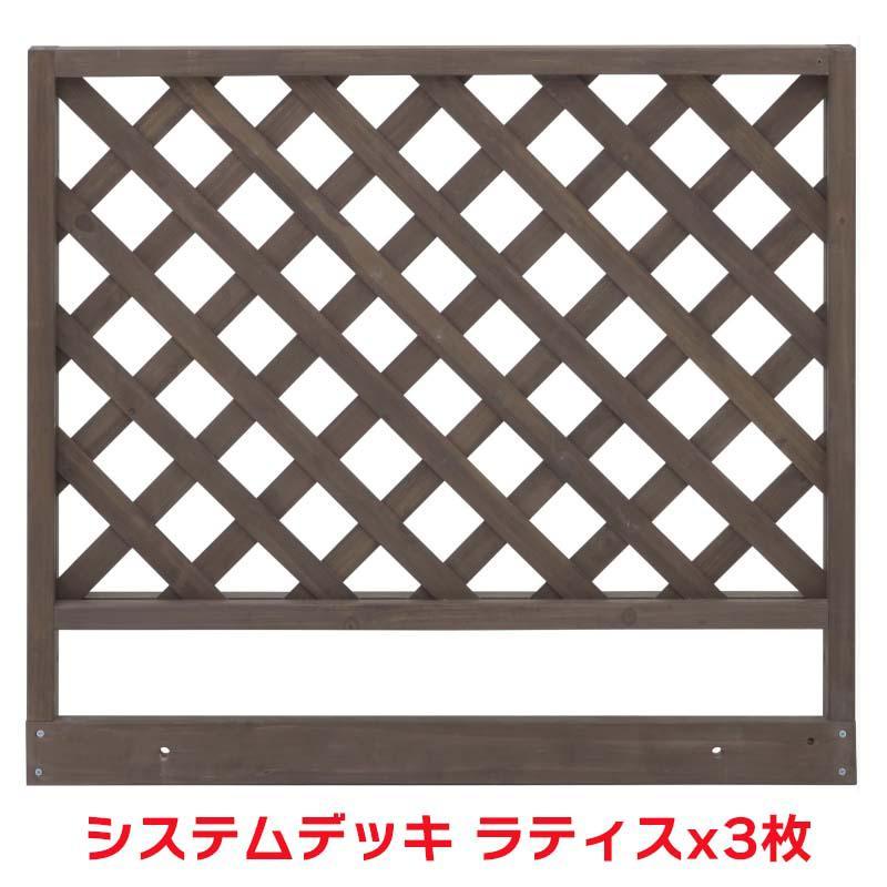 楽天エムーエムショップタカショー 『3枚セット価格商品』SDW-AL システムデッキ ラティス ACQブラウン ウッドデッキ アルミデッキ