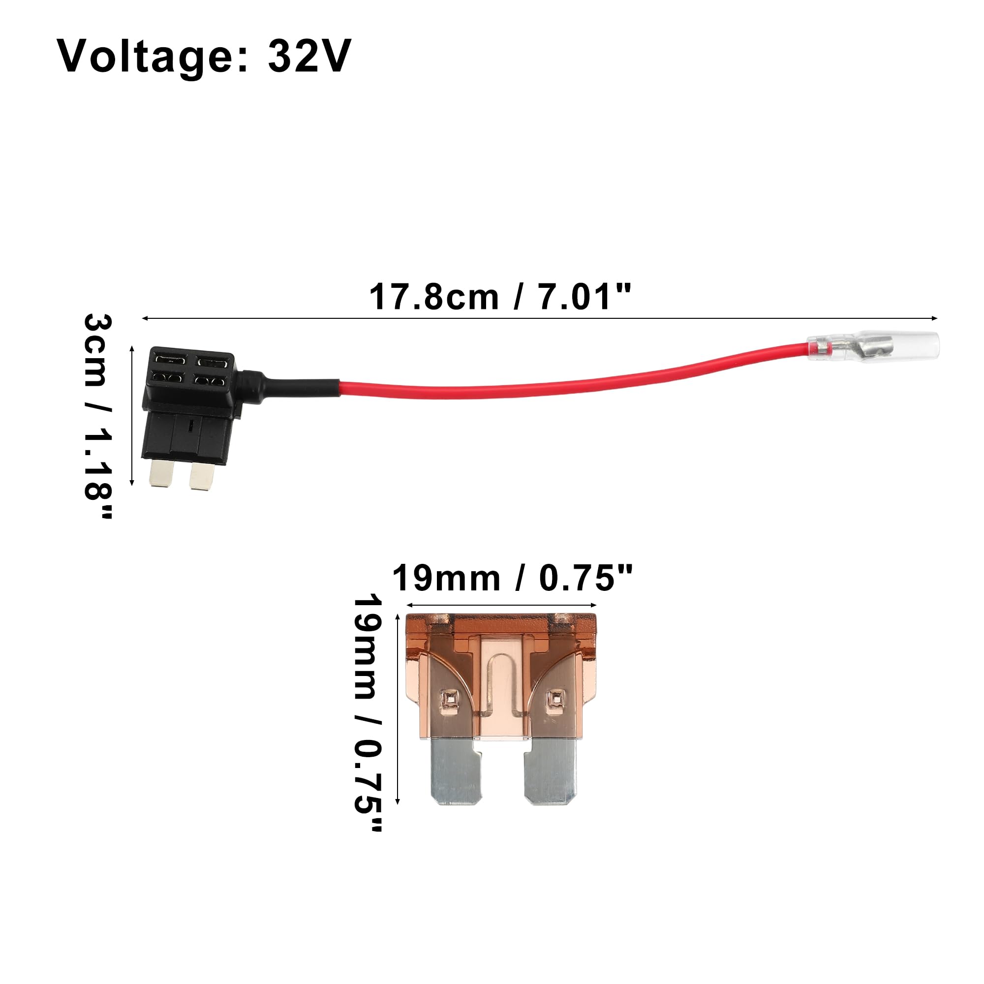 T 標準ヒューズアダプタータップ ヒューズキット 7.5Aブレードスタイルヒューズ付き 車用 ボート用 32V 10セット
