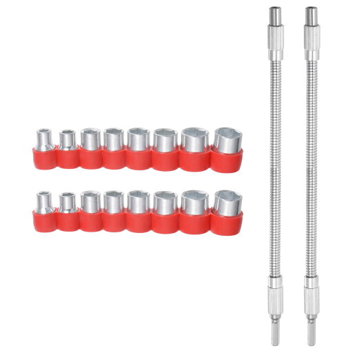 Tソケットキットツール 6.5 mm六角シャンク 300 mm柔軟な延長ビットシャフト 2セット 18個 Tソケットキットツール 6.5 mm六角シャンク 300 mm柔軟な延長ビットシャフト 2セット 18個
