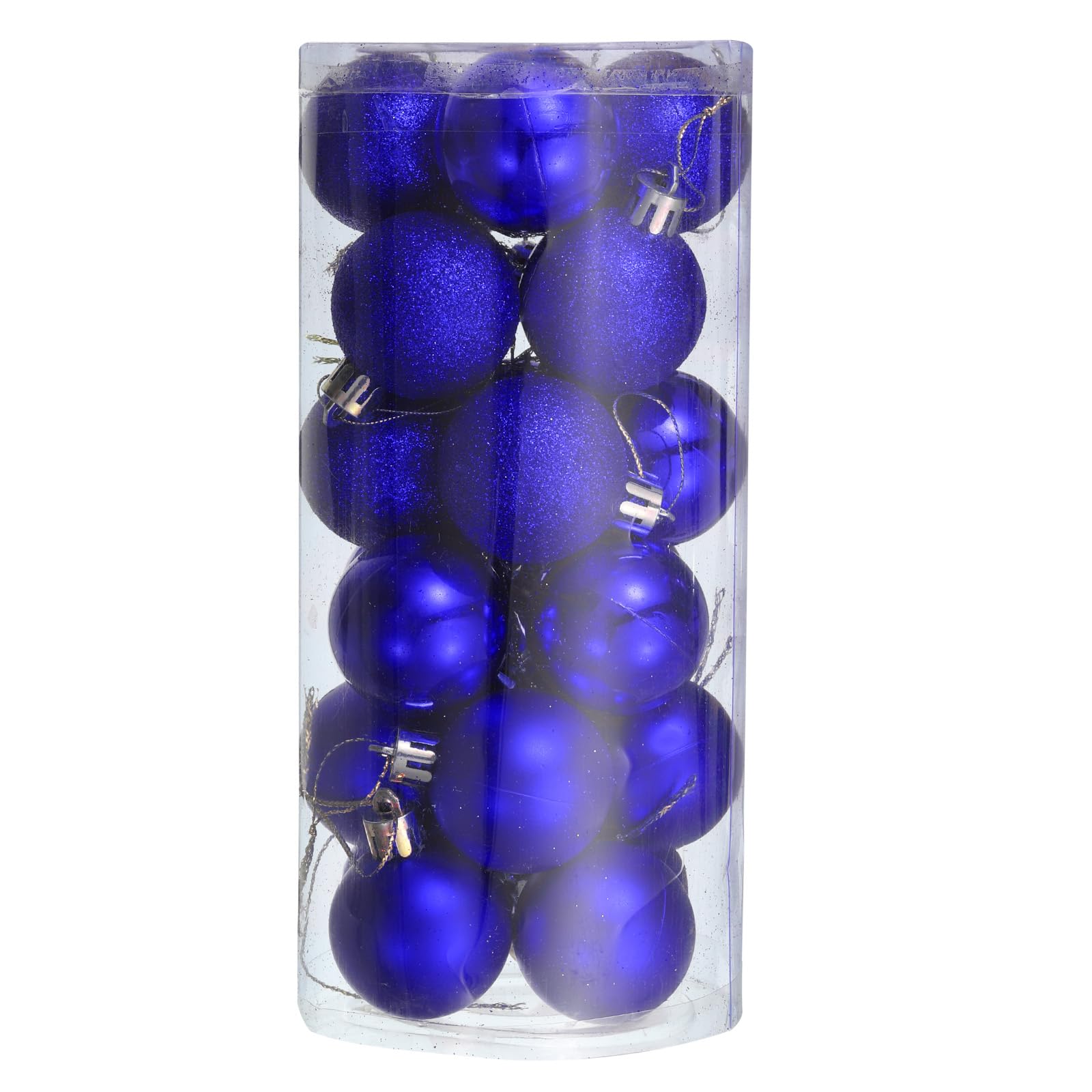 T24個セット 1.5" クリスマスボールオーナメント シャッタープルーフ クリスマスツリー装飾用ハンギングボール クリスマスツリーのホリデー装飾用 (ダークブルー)