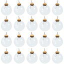 Tアクリルクリスマスボール 装飾ボール DIYクラフトボール クリスマスツリー結婚式パーティー装飾用 クリア プラスチック 30cmロープ付 金色 6cm 8cm 20個入り