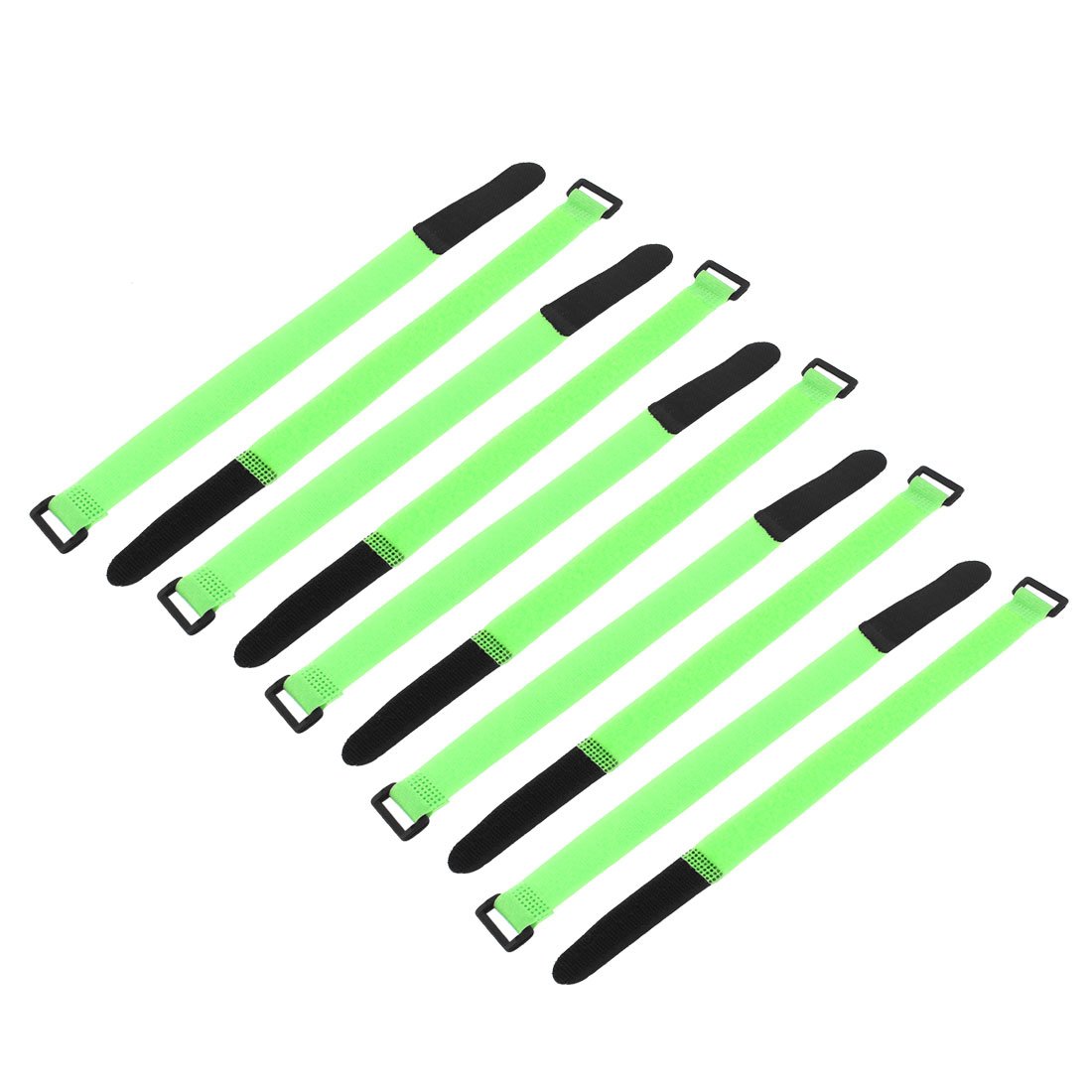 T バッテリーループ RCヘリコプター用 ナイロン製 グリーン 300mm x 20mm 10個入り