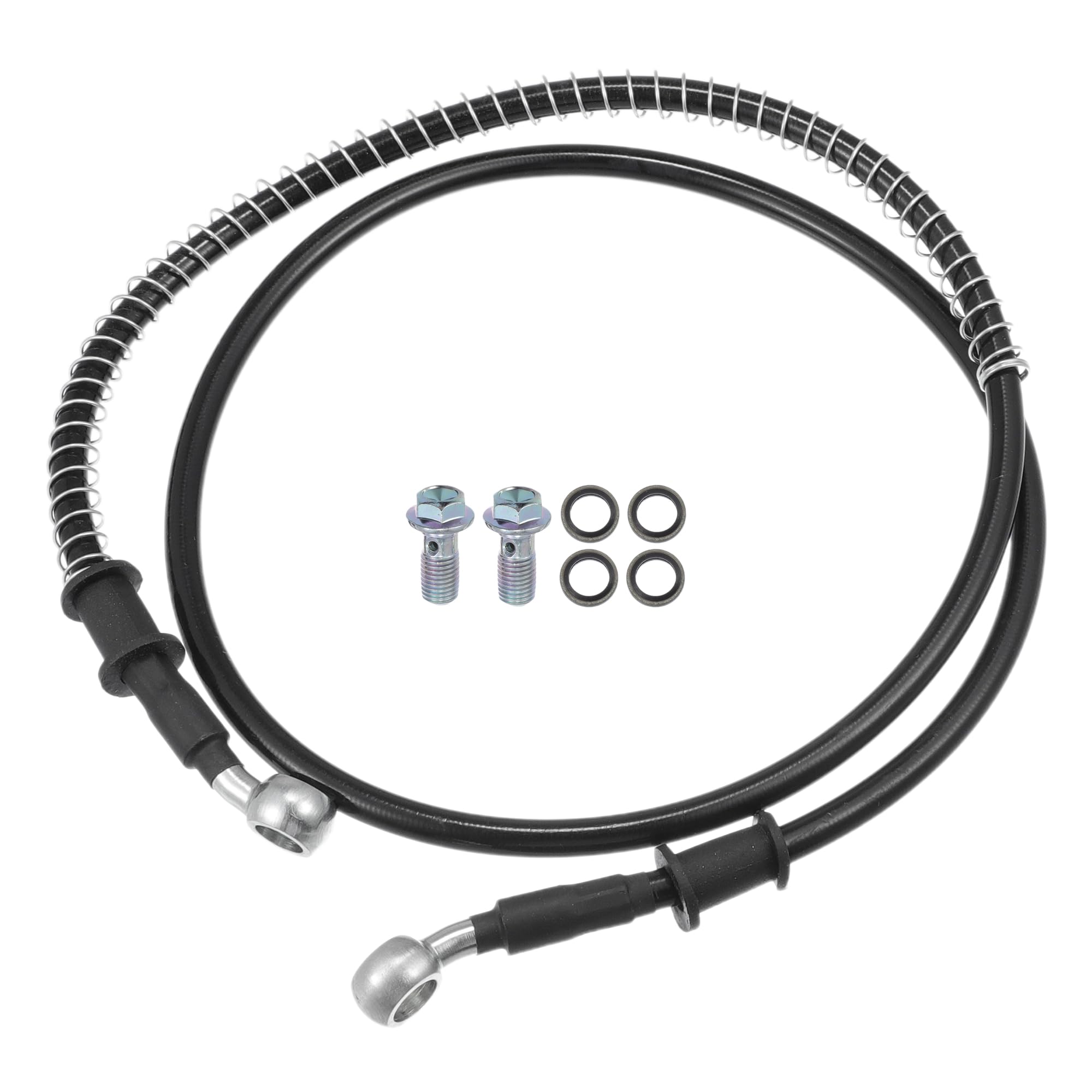 T ブレーキホース オートバイの油圧ブレーキラインオイルホース バネ保護金具付きパイプ ATV オートバ..