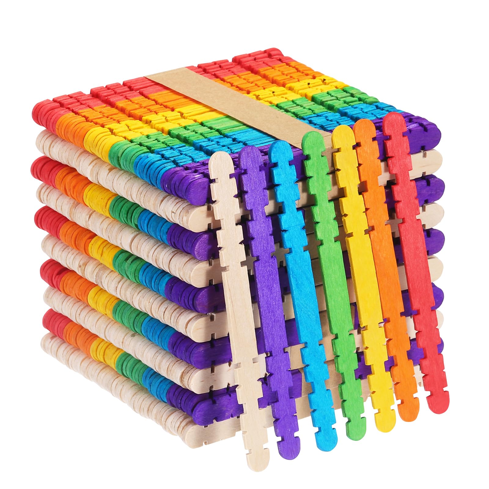 T 多彩なウッドクラフトスティック レインボースティック 11.5 cm 木製工芸スティック DIYクラフトプロジェクト用 500個