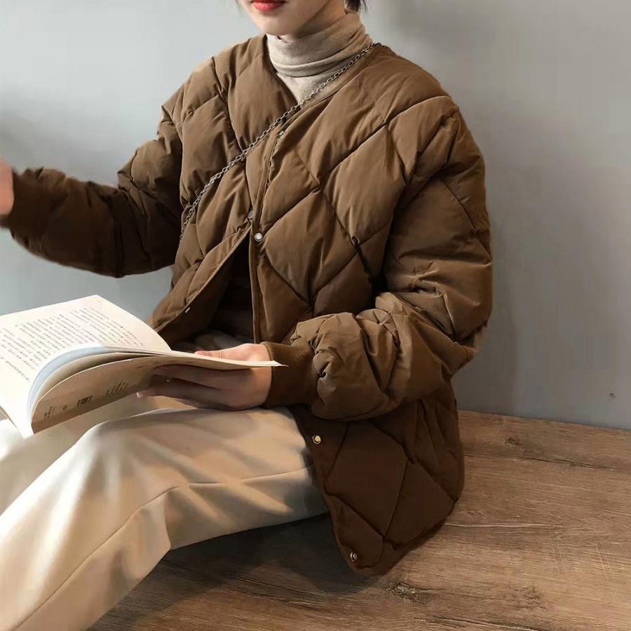 春 秋 冬 キルティングジャケット 中綿 レディース