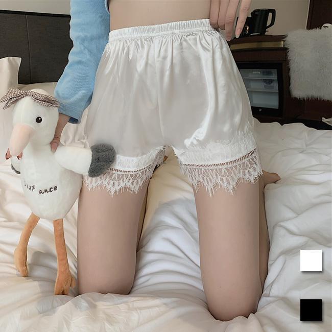 ショートパンツ レディース 安心パンツ パンチラ防止 短パン インナーパンツ 安全パンツ 部屋着 レース ショーパン ルームウェア ナイトウェア