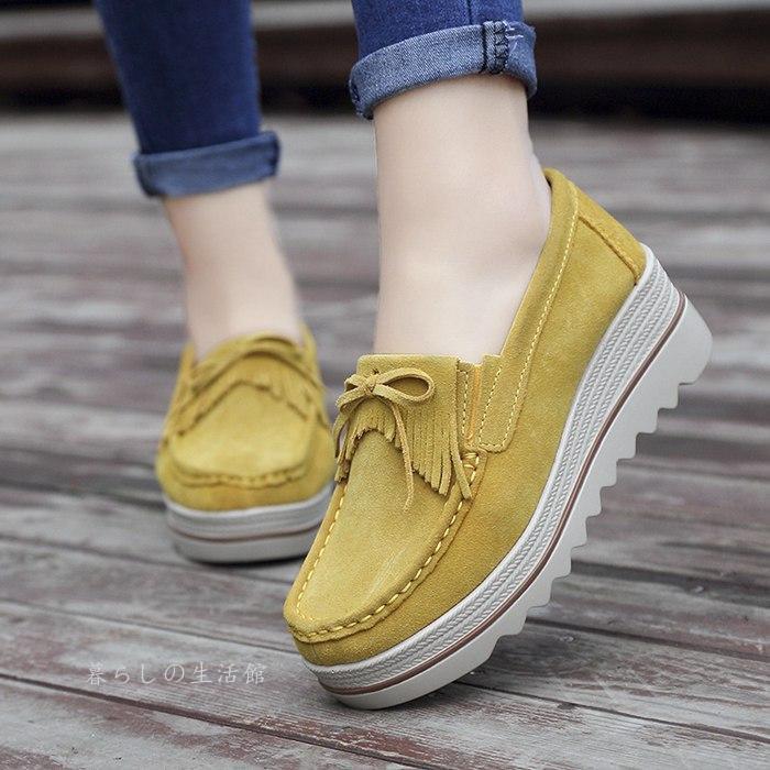 春秋冬 厚底スリッポン レディース ローファー スリッポン 厚底 シューズ 靴 ローカット 女性 カジュア..