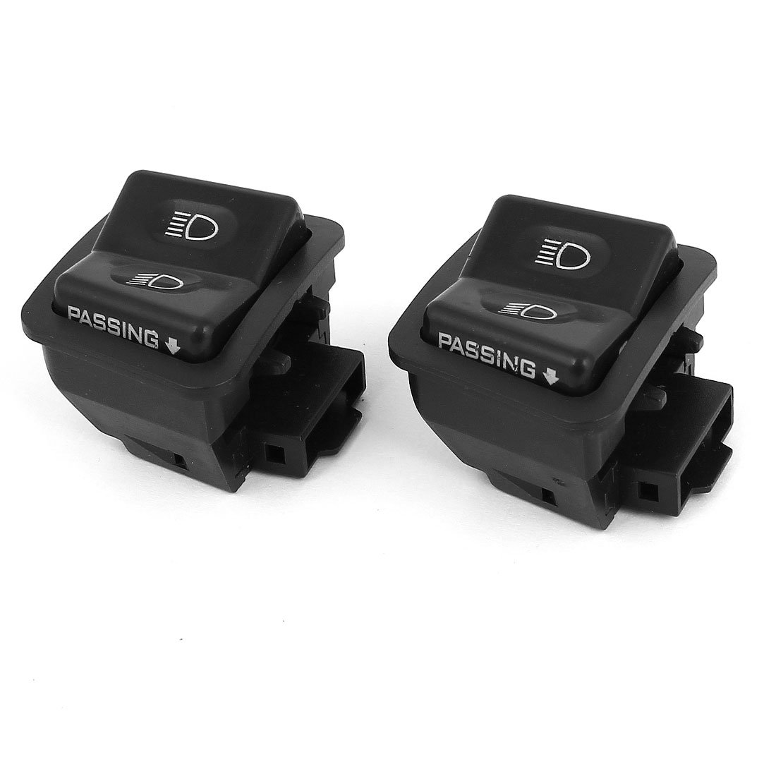 Tオートバイヘッドライトスイッチ ブラック 40 x 35 x 20mm 2個入り