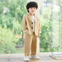 男の子 フォーマル スーツ 2点セットセット ネックレス付き キッズ ベビー 長袖 セットアップ ジャケット ズボン 入園式 小学生 入学式 卒業式 結婚式 発表会(4)
