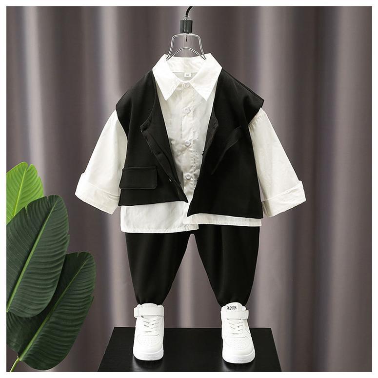 子供服 フォーマルスーツ フォーマルスーツ ベビー キッズ スーツセット セットアップ シャツ+ベスト＋ズボン おしゃれ 卒業式 入学式 発表会 入園式 結婚式