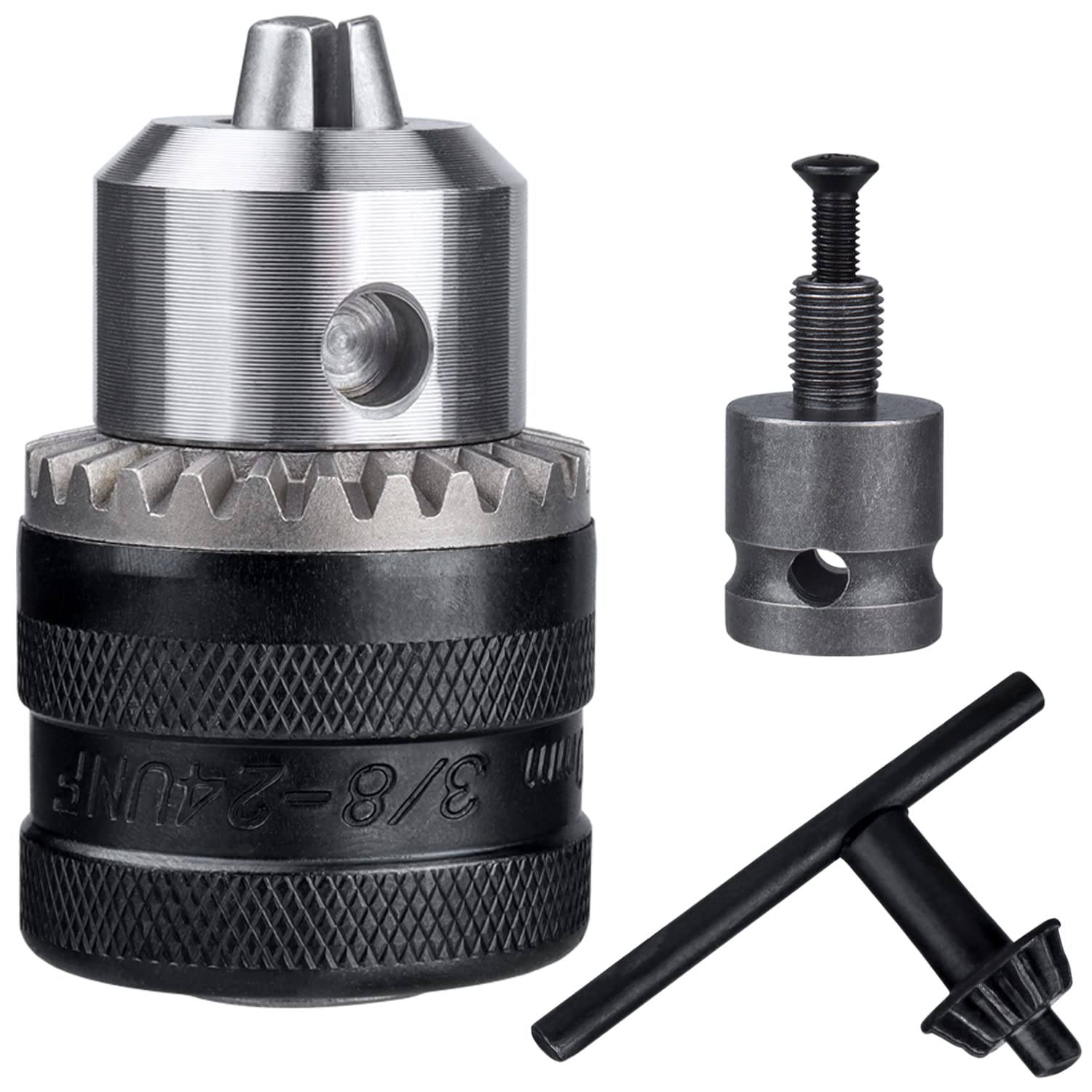 ミリメートルドリルジッパーメタルキー1/2インチアダプタソケットインパクキー付きドライバドライバアクセサリーブラック