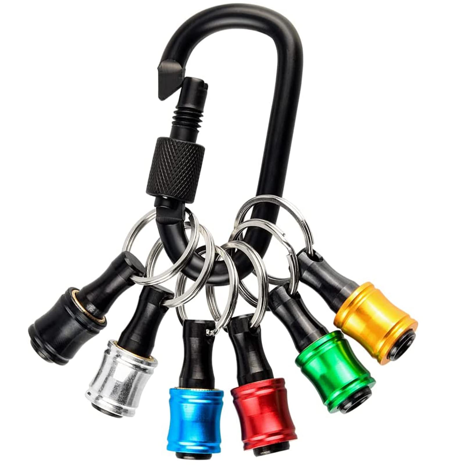 ビットホルダー ソケットホルダー キーホルダー型 携帯用 収納 先端工具 パーツ ドライバー カラビナ ..