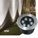 Led デッキライト - 地上LED景観ランプ - 埋め込み式LEDスポットライト、IP67防水ステンレススチール屋外埋設ライト、AC85-265V LED地上投光器、ラウンドガーデン芝生ライト、パティオ、ヴィライルミネーション用