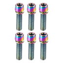 T MTBバイク用の耐久性のあるM5x20mmソケットヘッドキャップボルトスクリュー6個セット スチール製で アルミ合金製のボルトよりも耐久性があり寿命も長いです カラフルなアソート ワッシャー付きのマウンテンバイクステムボルト(3)