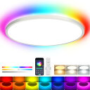 Ledリビングライト8畳36w 3800lm無段階調光調色電気光ライトおしぼり天井照明器具 φ40cm北欧極薄型間接光rgbカラー囲気ライトリモコン付スマホapp操作リビングー/子供部屋/ベーグルー适用