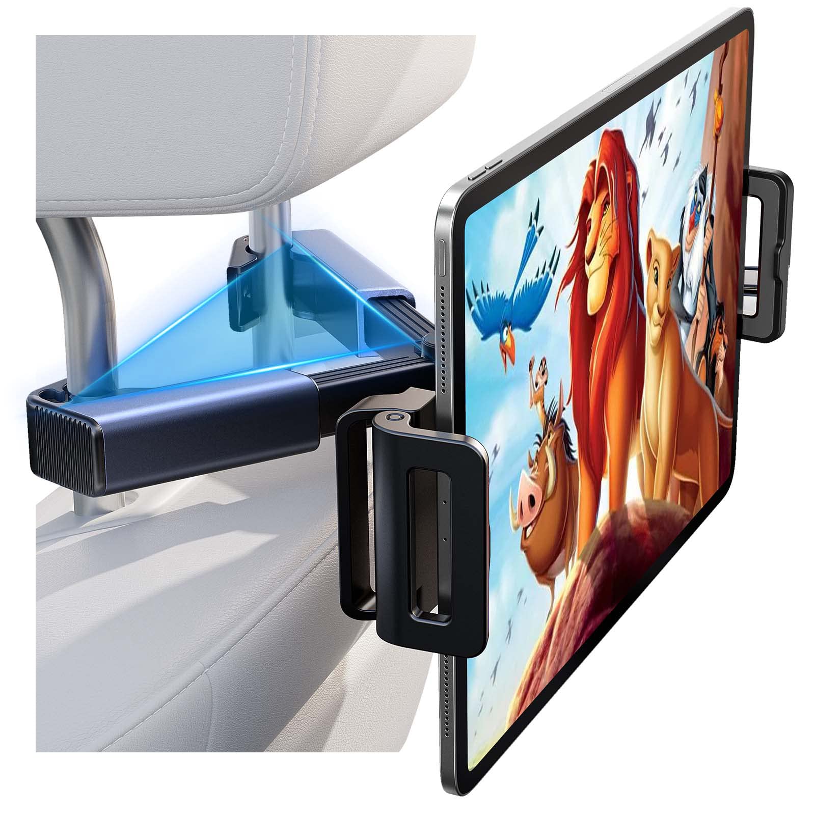 タブレット ホルダー 後部座席 伸縮アーム 車 安定性拔群 車載ホルダー 落下防止 スマホ スタンド 回転..