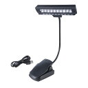 マルチアングル調整可能な 10 LED クリップオンデスクランプ USB または AA 電池駆動、仕事やレジャーに