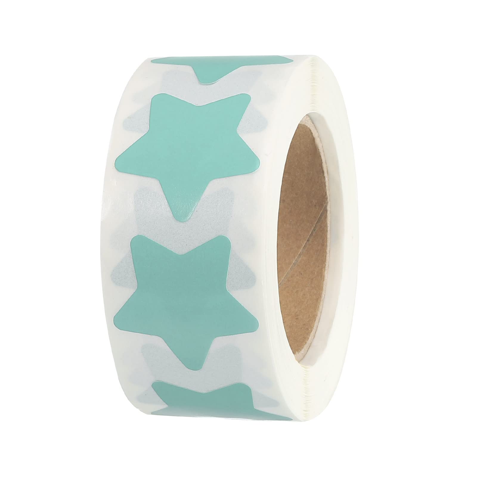 T スターステッカー 粘着 PVCラベル メモ 挨拶状 ギフトボックス用 DIY 25 mm 各ロール500カウント ライトグリーン 1ロール